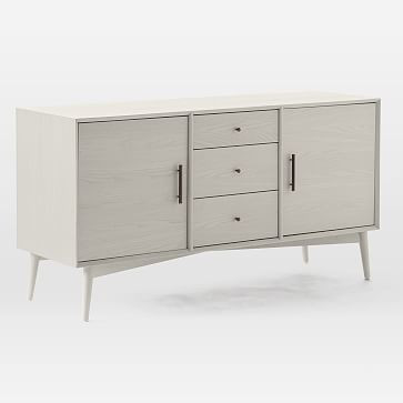 Mid-Century Buffet, Wood, Pebble, 58"" | West Elm (US)