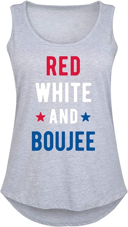 Red White and Boujee Patriotic Memorial Day - Women's Plus Size Tank Top | Amazon (US)