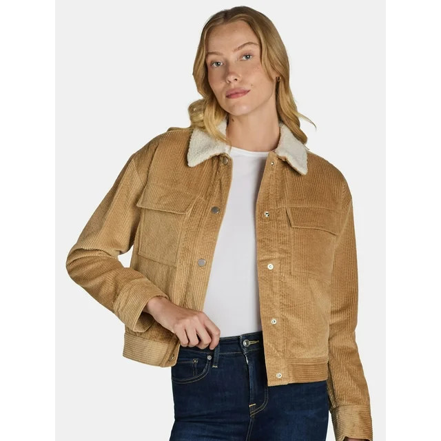 Time and Tru Women's Corduroy Utility Jacket, Sizes XS-XL - Walmart.com | Walmart (US)