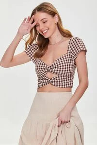 Gingham Cutout Crop Top | Forever 21 (US)