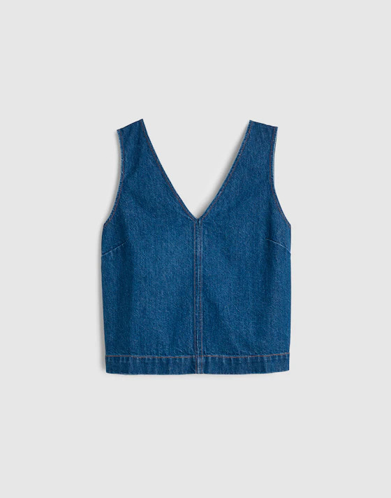 Denim V-Neck Shell Top | Madewell