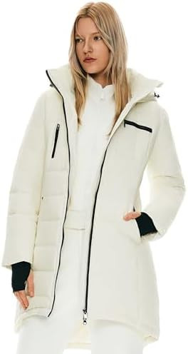 Orolay Women's Winter Down Jacket Long Quilted Puffer Coat Warm Hooded Slim Fit Outerwear | Amazon (US)