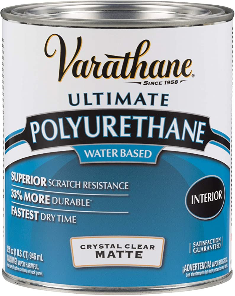 Varathane 262074 Water-Based Ultimate Polyurethane, Quart, Matte Finish | Amazon (US)