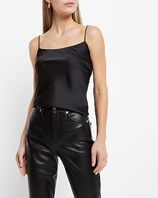 Satin Scoop Neck Downtown Cami | Express