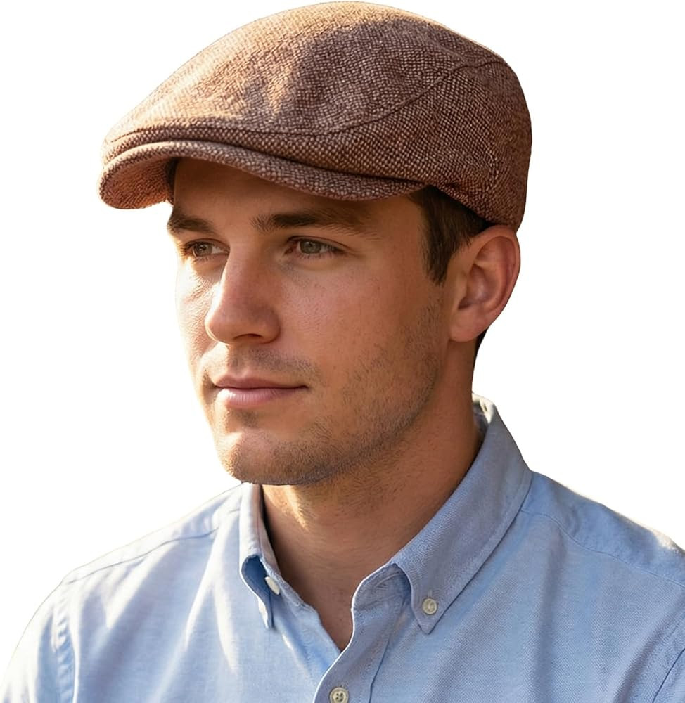 Schieberm\u00fctze Herren aus Leinen Mit Futter - Flatcap Herren Schirmm\u00fctze Sommer Gatsby E... | Amazon (DE)
