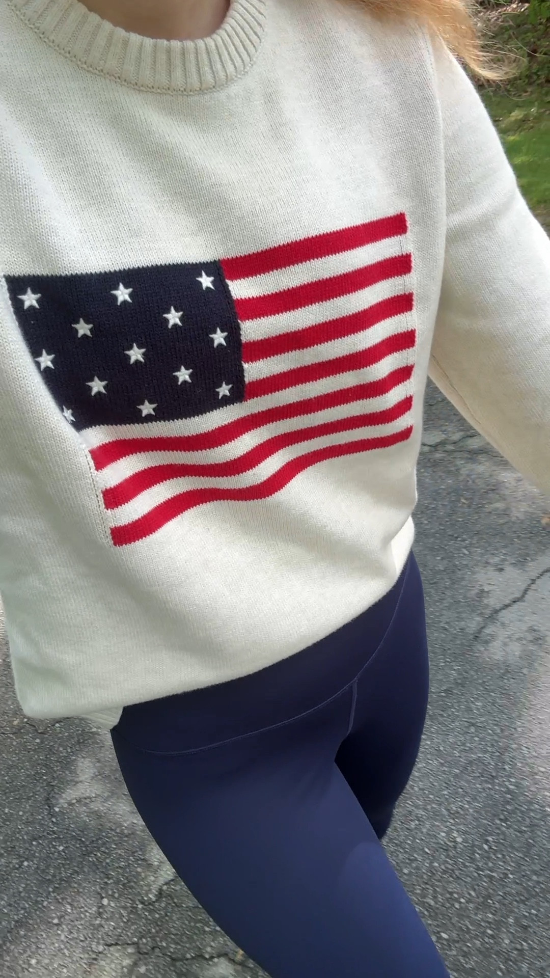 Flag sweaters are always in. #memorialdayweekend #mdw #flagsweater 