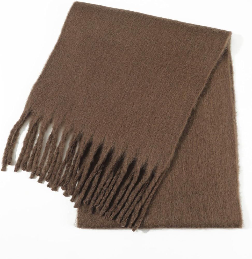 SUNDSGT Big Scarf Coloured Checked Oversized Scarf Tassel Soft Fall Winter Thick Scarf Warm Shawl Wo | Amazon (US)