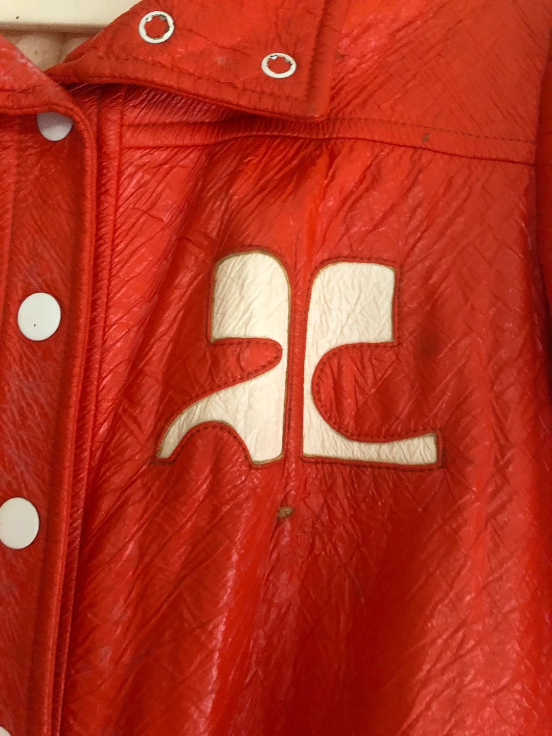 Courrèges Ultra Vintage Orange Vinyl Coat 60s Lining to be reviewed Rare | Etsy (US)