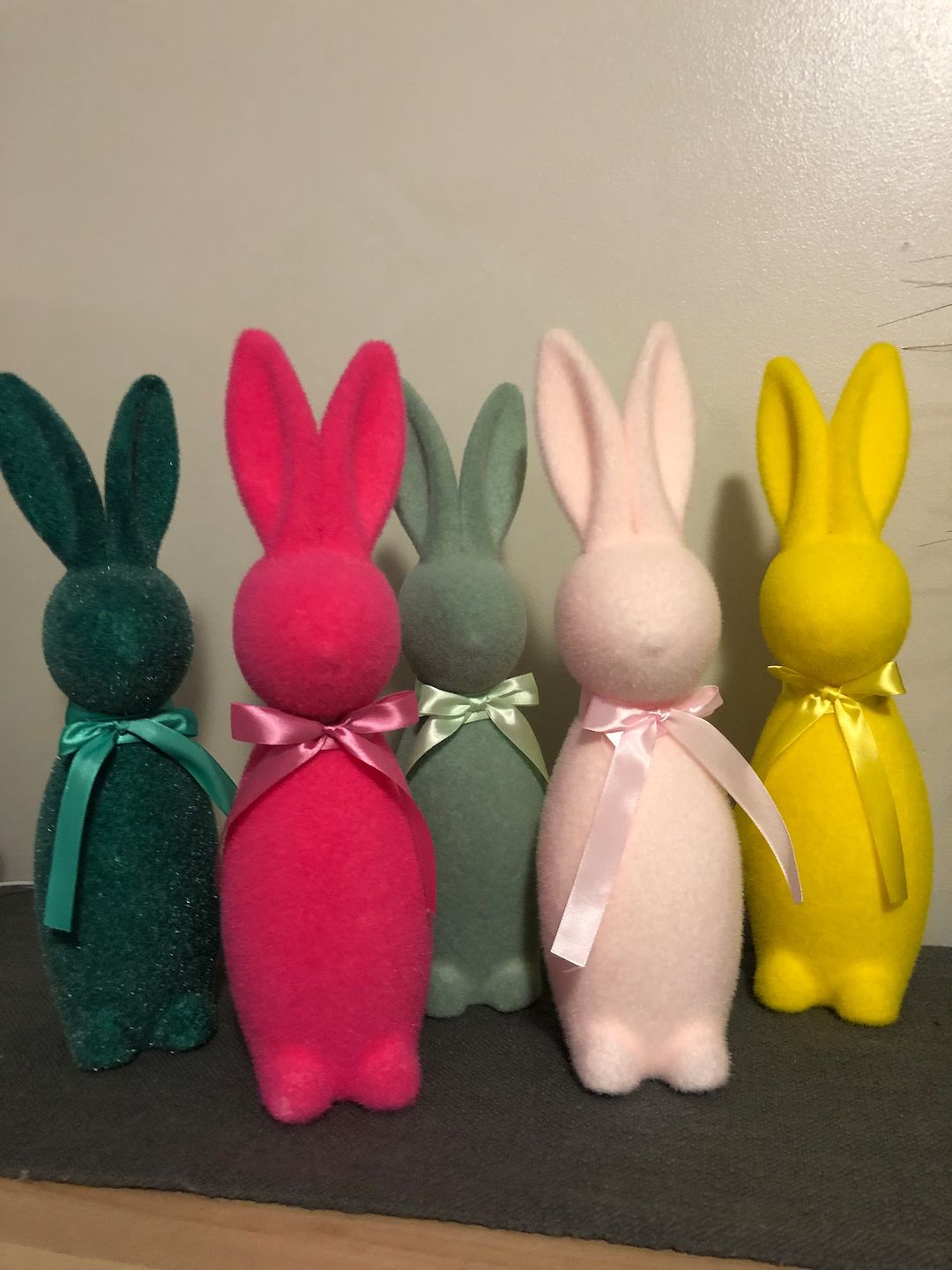 16" Flocked Bunny, Flocked Bunny, Easter Bunny, Easter Decor, Easter Decoration, Button Nosed Bun... | Etsy (US)