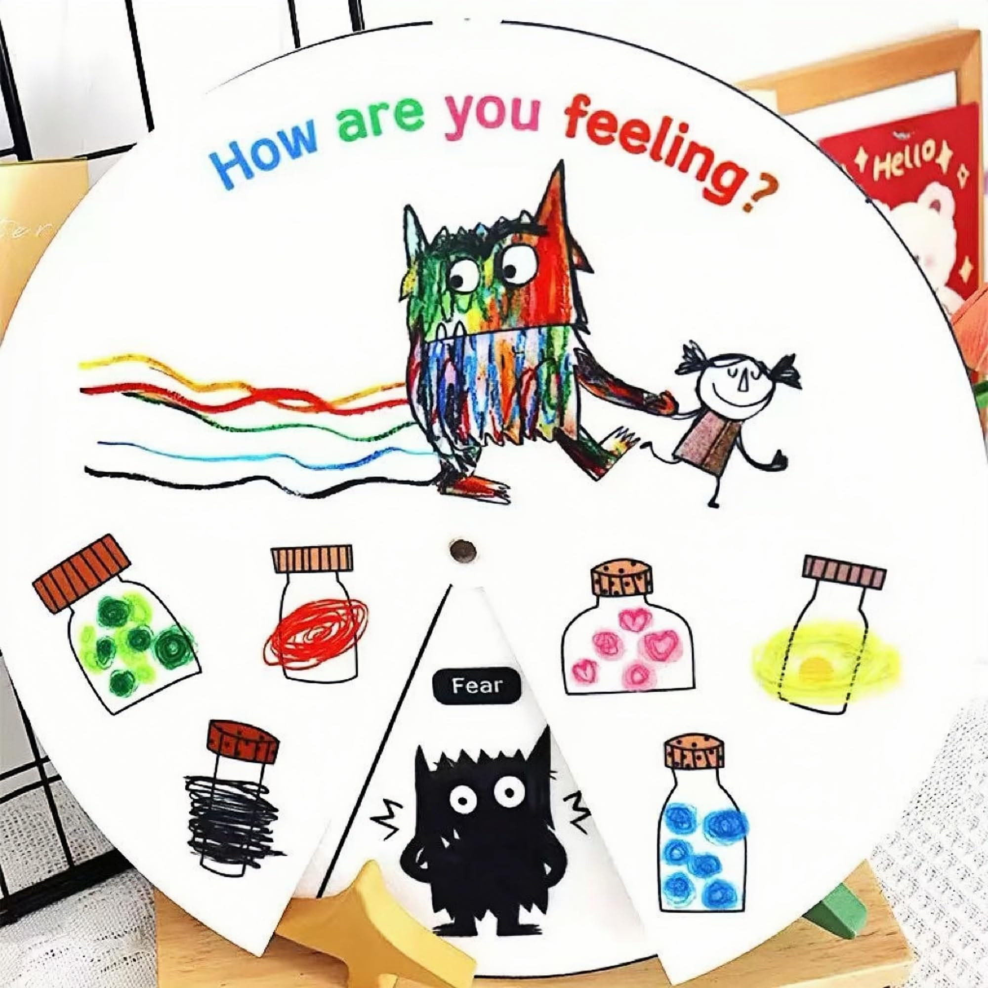 Felt Color Monster Emotion Wheel – Montessori Social-Emotional Learning Toy for Kids – Intera... | Amazon (US)