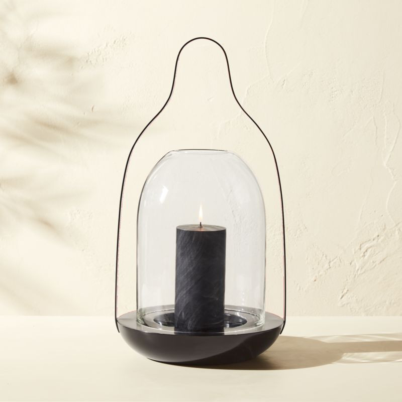 Anwar Black Metal Outdoor Lantern 18" | CB2 | CB2