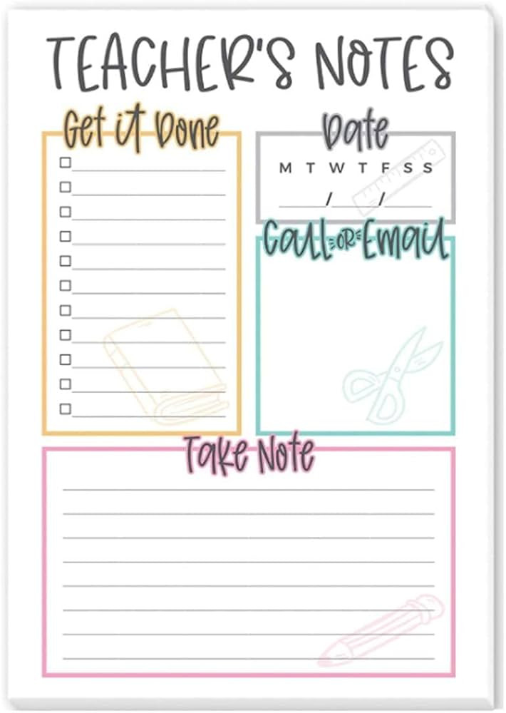 Tiny Expressions Teacher Notepad - Teacher To Do List Note Pad - Stationary Must Haves for Elemen... | Amazon (US)