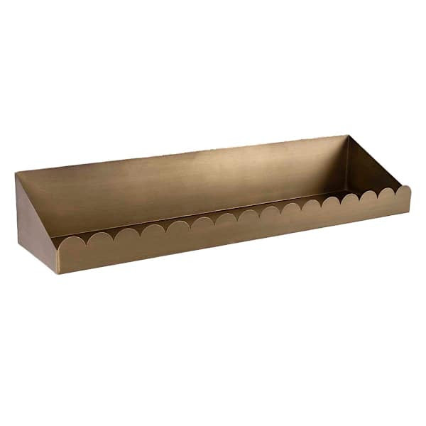 Scalloped 27 Gold Metal Wall Shelf | At Home