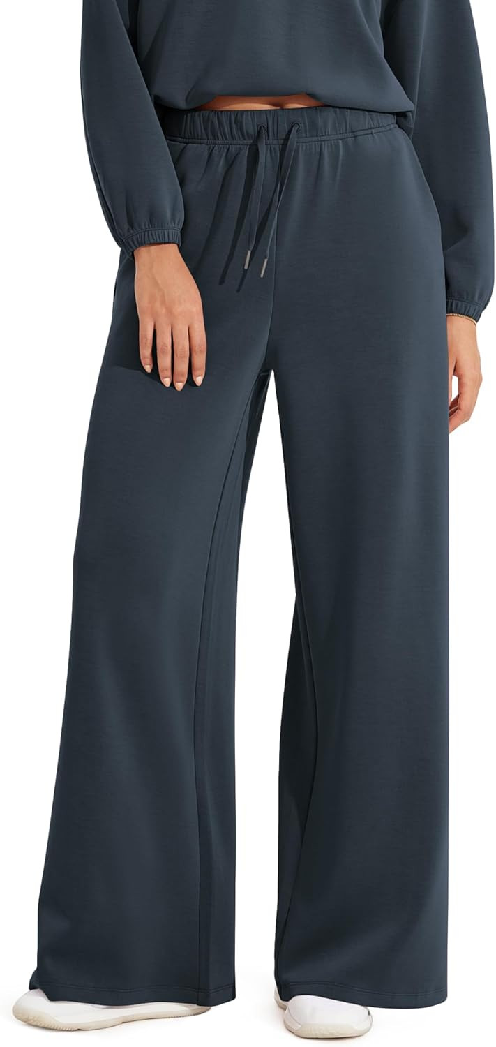 ODODOS Women's Modal Soft Extra Wide Leg Pants with Pockets Drawstring High Waist Pull-On Casual Pants - 27"/29" | Amazon (US)