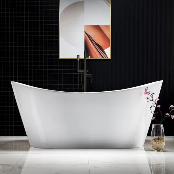 B0010 -MB-Drain &O 67'' x 31.5'' Freestanding Soaking Acrylic Bathtub | Wayfair North America