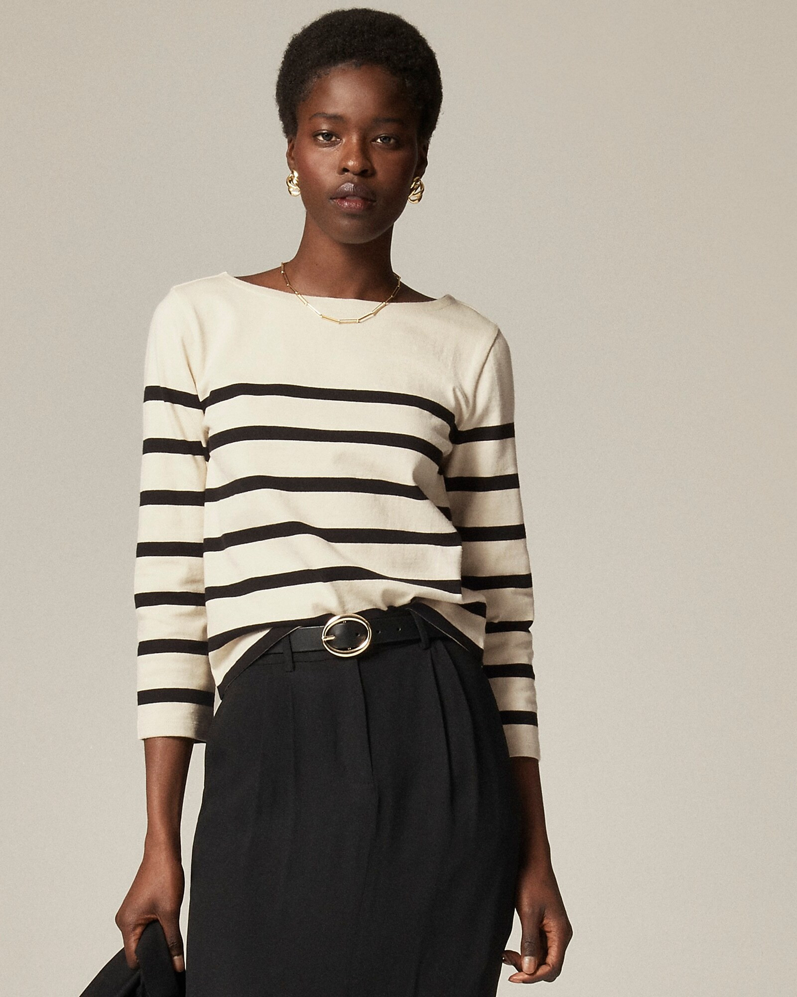 Classic mariner cloth boatneck T-shirt in stripe | J. Crew US