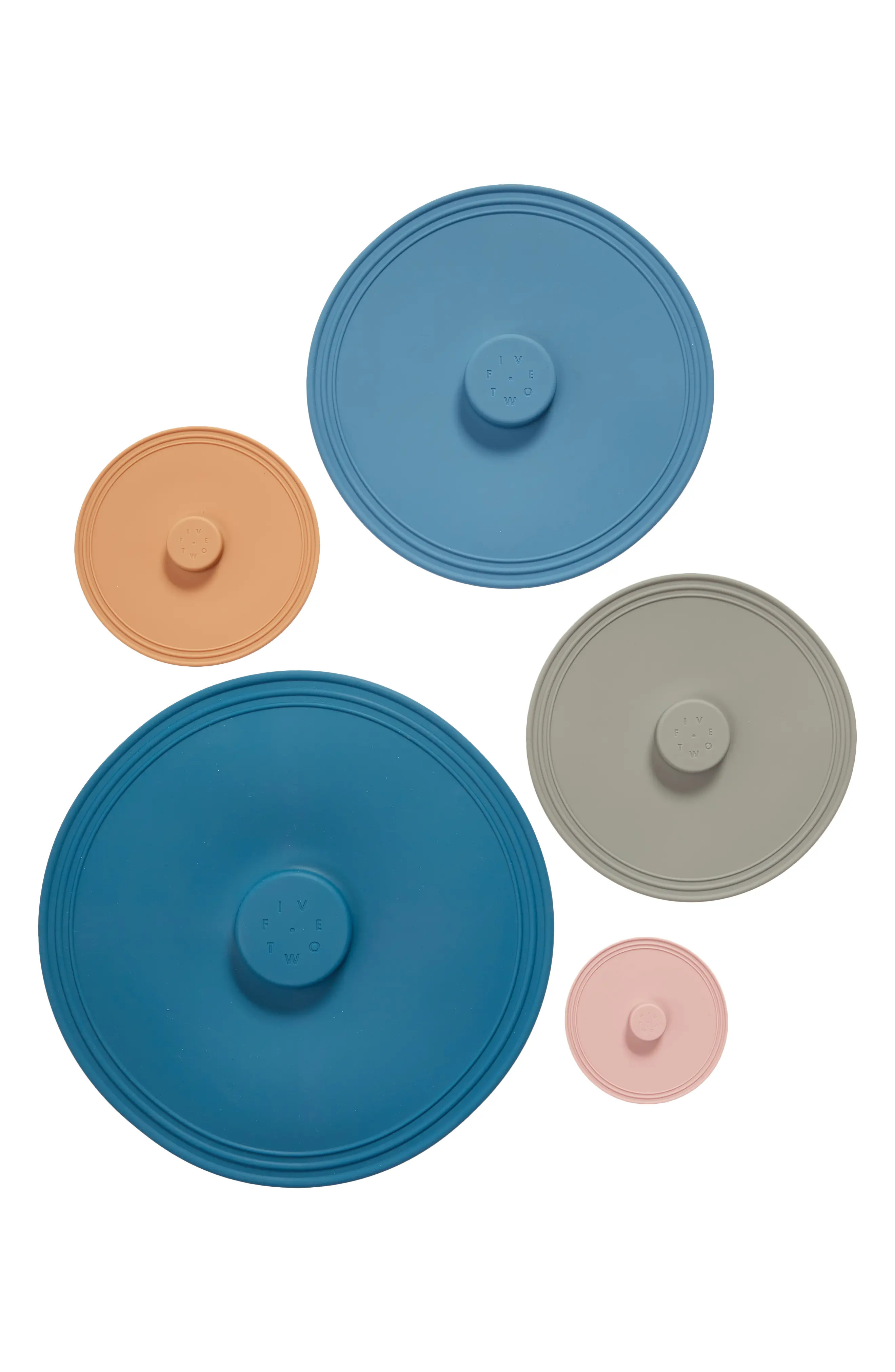 Five Two By Food52 Pack Of 5 Assorted Airtight Silicone Lids, Size One Size - Blue | Nordstrom