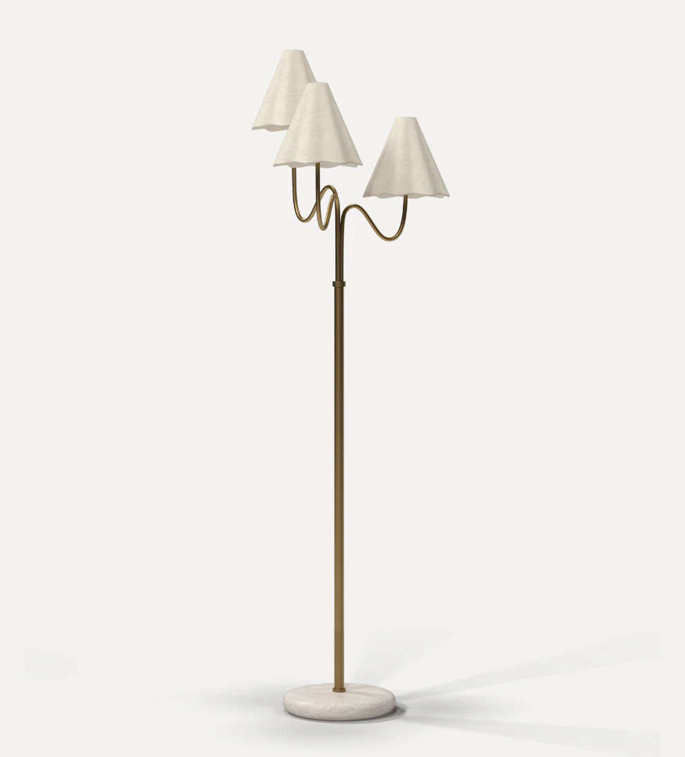 Camille Mulit-Light Brass Floor Lamp | Le Maé by Lindye