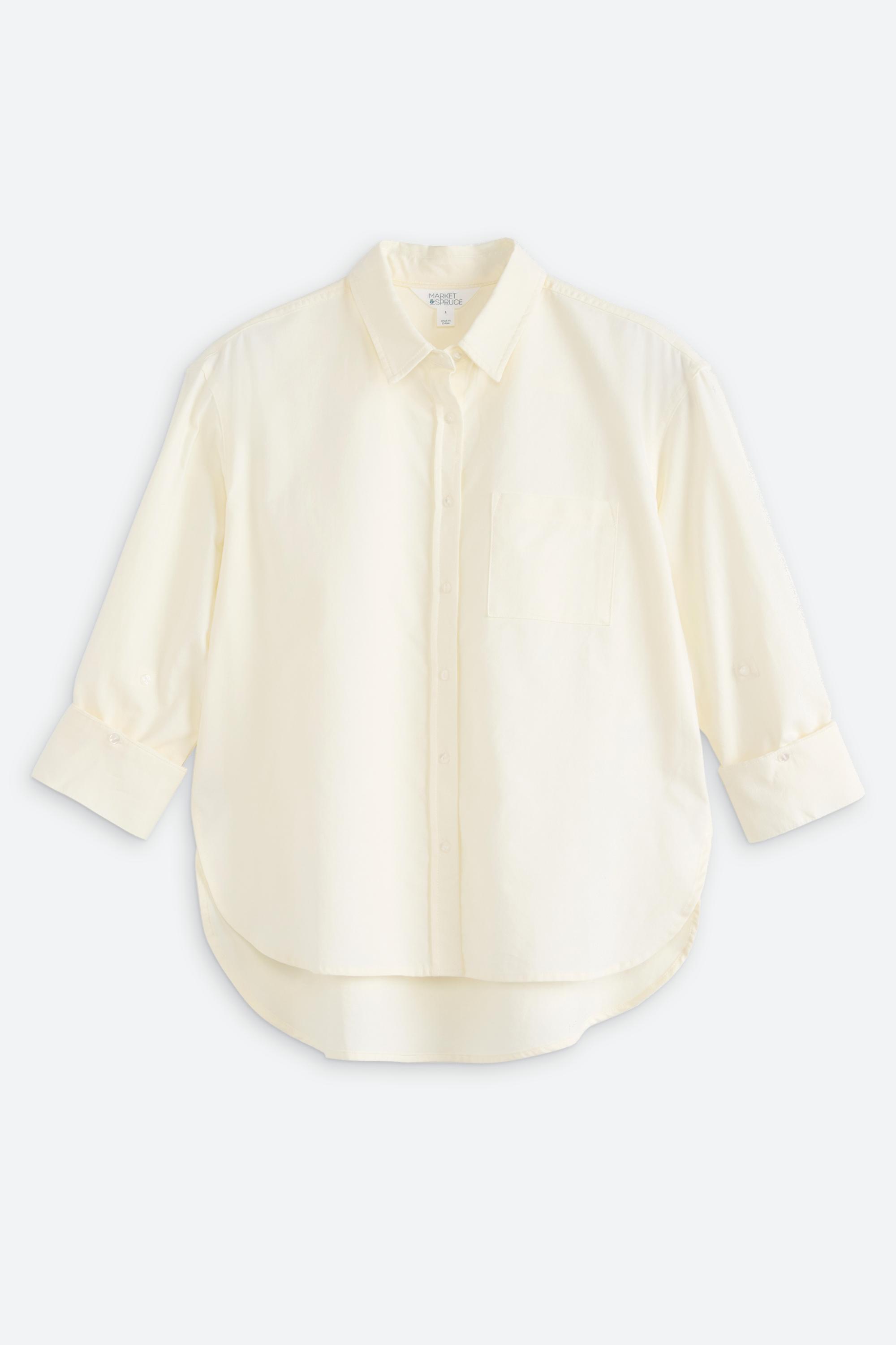 Clara Oversized Drapey Cotton Adjustable Button Down Shirt | Stitch Fix