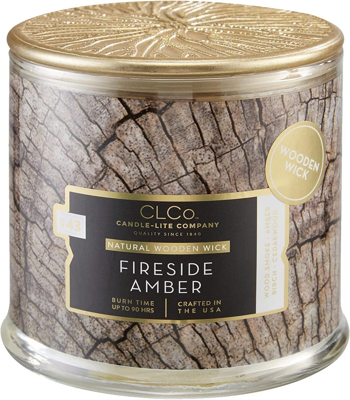 CLCo by Candle-lite Fireside Amber Scent, 14 oz. Single-Wick Aromatherapy Candle, Brown | Amazon (US)