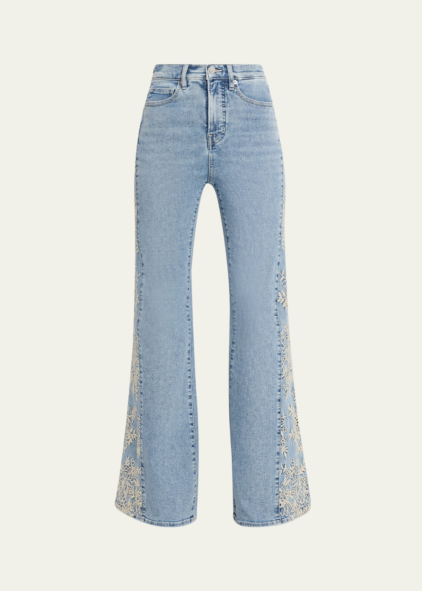Veronica Beard Joplin Embroidered High-Rise Flare Jeans | Bergdorf Goodman