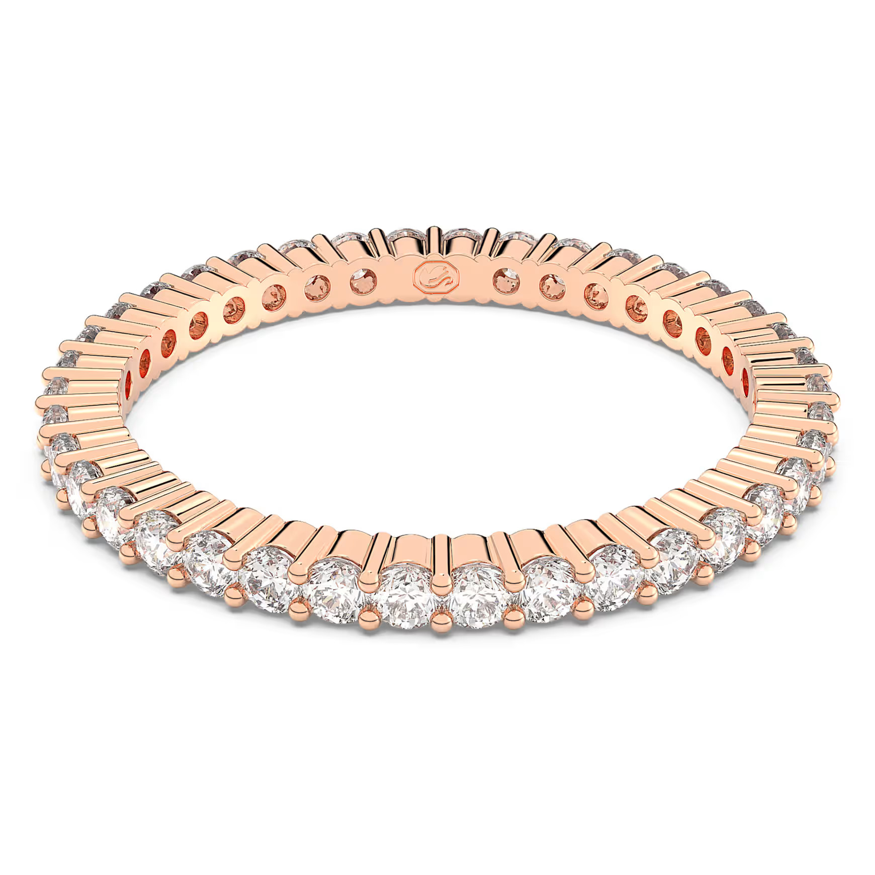 Matrix Vittore ring, Round cut, White, Rose gold-tone plated by SWAROVSKI | SWAROVSKI