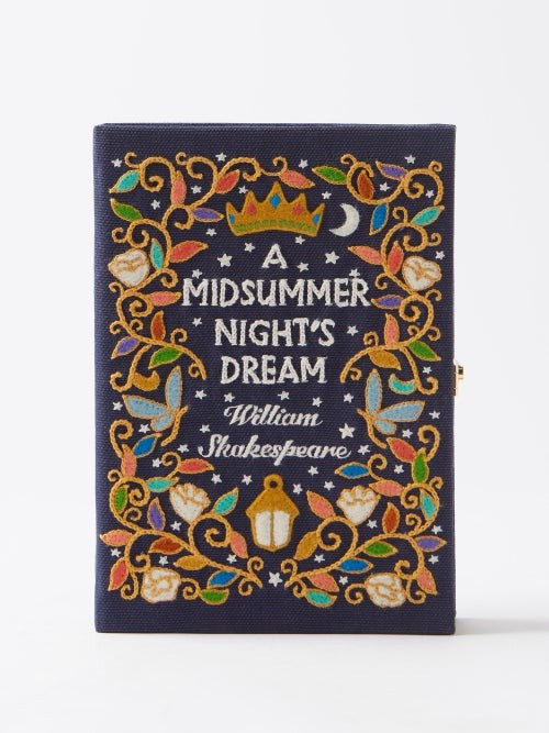 Olympia Le-tan - A Midsummer Night's Dream Embroidered Book Clutch - Womens - Navy Multi | Matches (US)