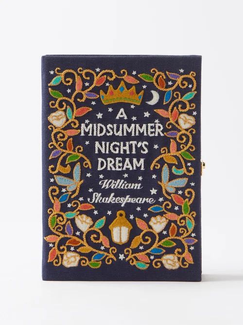 Olympia Le-tan - A Midsummer Night's Dream Embroidered Book Clutch - Womens - Navy Multi | Matches (US)