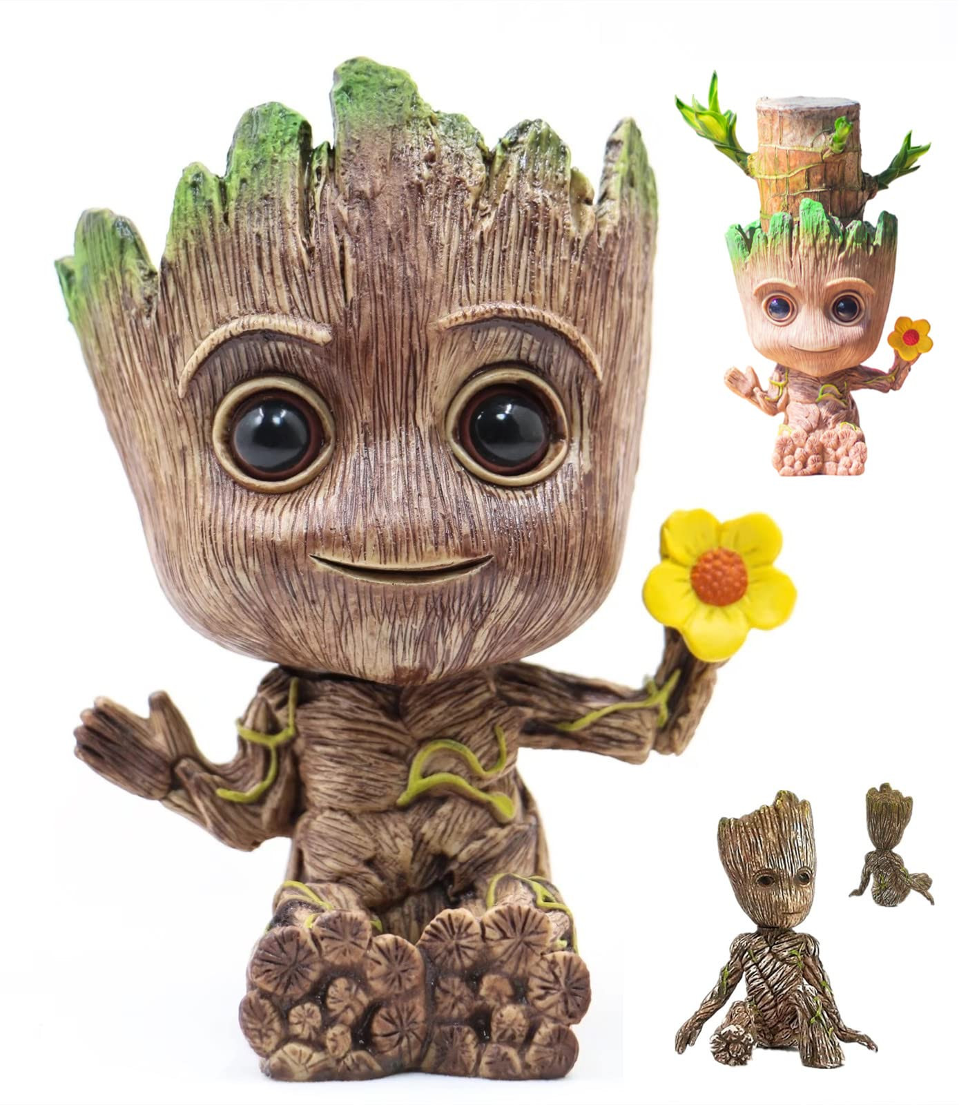 ZEshops Groot Flower Pot with Hole, Planter Pot for Succulent, Air Plants, Pen Holder with Miniature | Amazon (US)