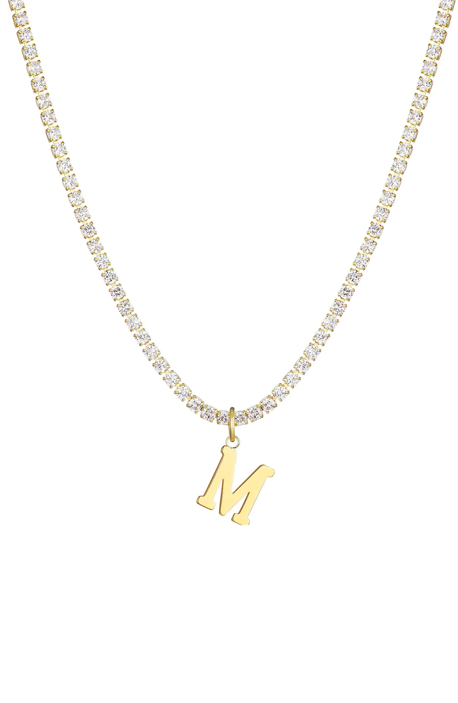 Adornia Initial Charm Tennis Necklace | Nordstromrack | Nordstrom Rack