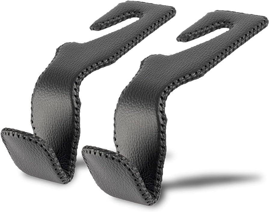 LivTee Black Superior Leather Car Seat Back Headrest Hook, Auto Seat Hook Hangers Interior Access... | Amazon (US)