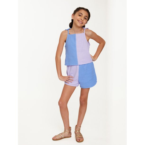 Wonder Nation Girls Top and Short Set, 2-Piece, Sizes 4-18 & Plus | Walmart (US)