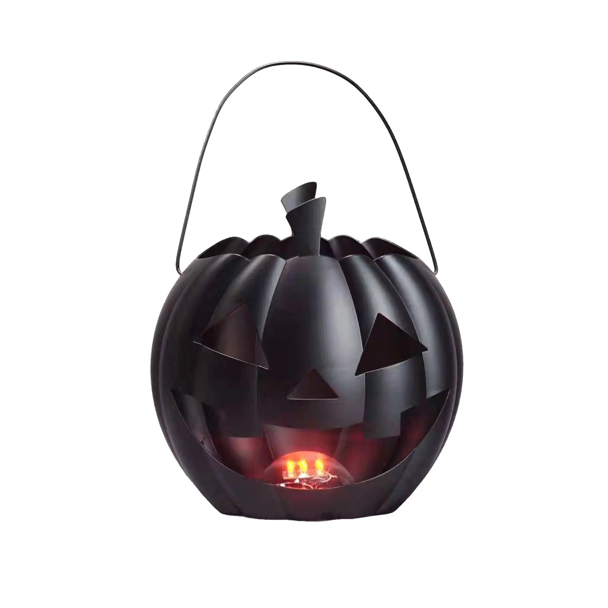 Way To Celebrate Halloween 10-Inch Battery Operated LED Pumpkin Lantern with Timer - Walmart.com | Walmart (US)