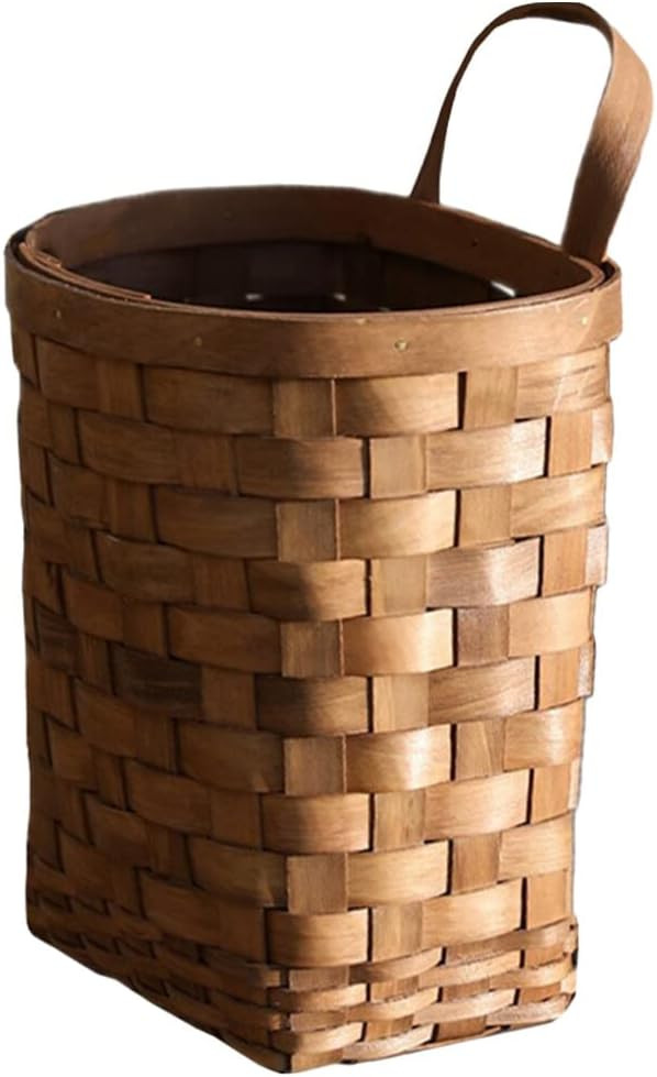 UPKOCH Wooden Basket - Rustic Woven Hanging Basket for Flowers, Chopsticks, Potatoes, Onions, Sun... | Amazon (US)