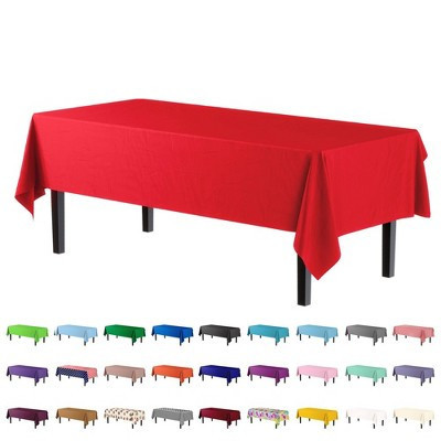 Crown Premium Quality Plastic Tablecloth 54 Inch. x 108 Inch. Rectangle - Red - 6 Pack | Target