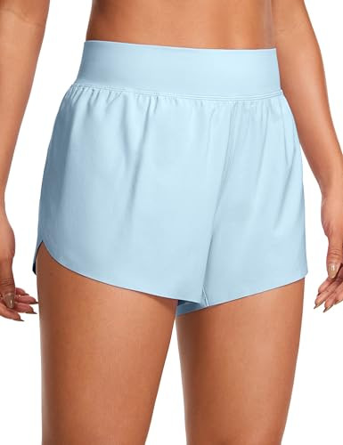 CRZ YOGA High Waisted Split Running Shorts for Women 3" - Comfy Mesh Liner for Workout Athletic G... | Amazon (US)