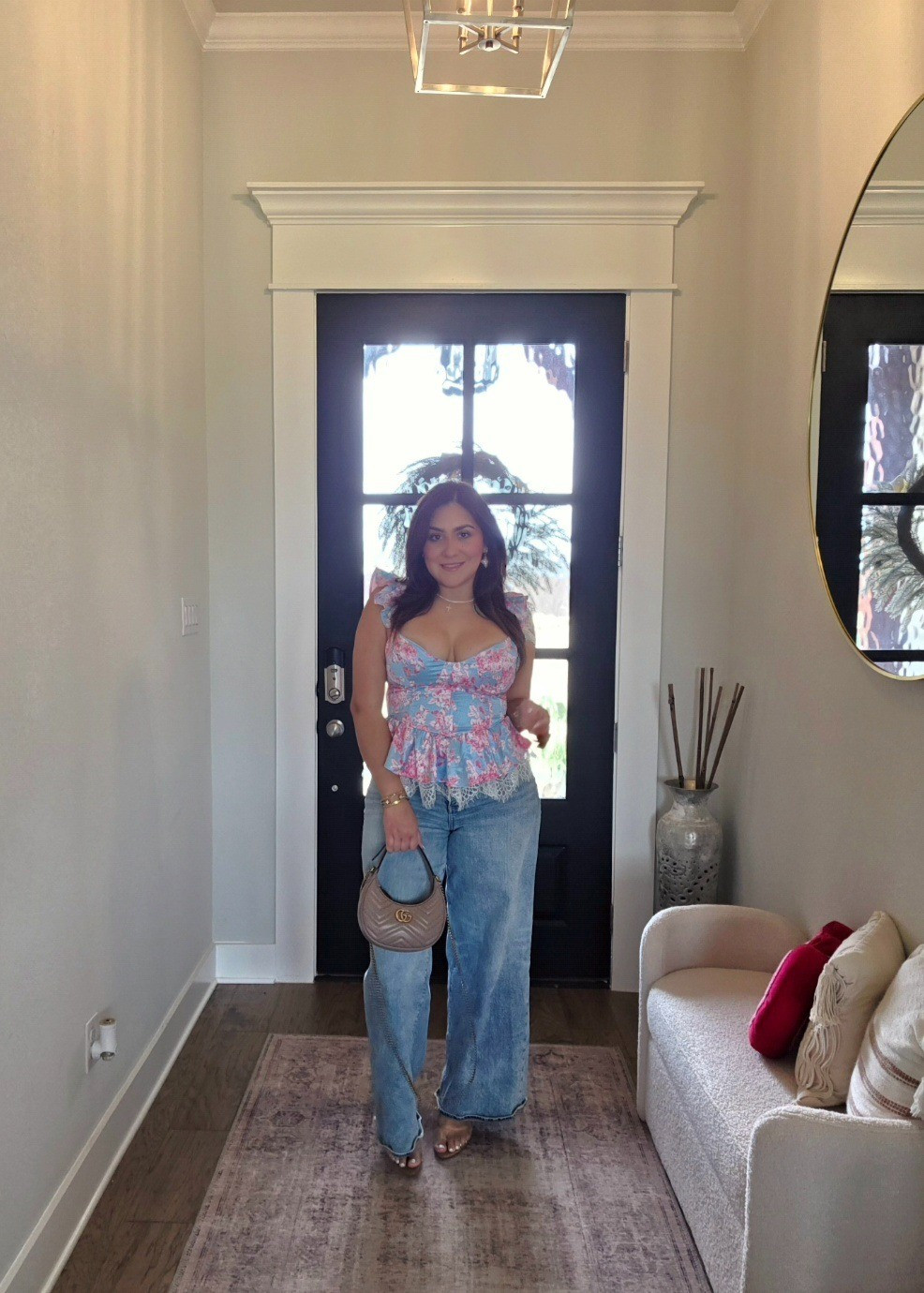 Top true to size, linked similar jeans 

