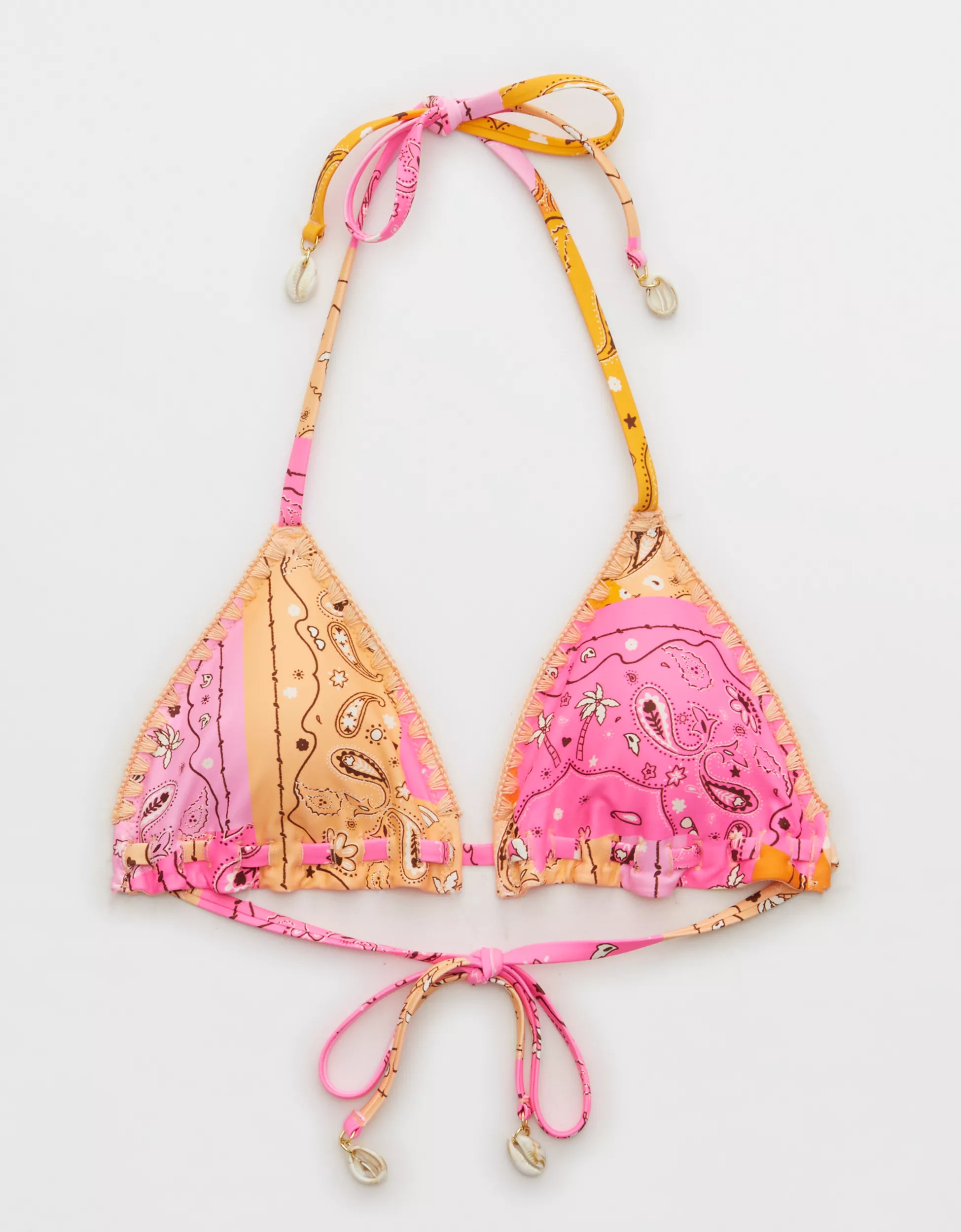 Aerie Crochet Trim String Triangle Bikini Top | Aerie