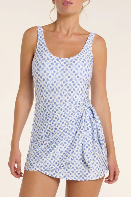 Manuela Swim Dress in Santorini Dots | Hermoza