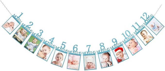 1st Birthday Party Banner, Baby's First Birthday Party Sign Decors, Recording Baby from 1-12 Mont... | Amazon (US)