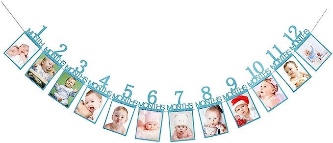 1st Birthday Party Banner, Baby's First Birthday Party Sign Decors, Recording Baby from 1-12 Mont... | Amazon (US)