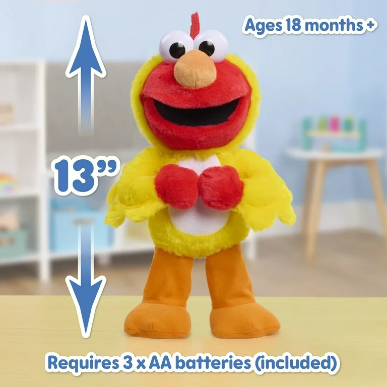 Sesame Street Chicken Dance Elmo Feature 13 Inch Plush, Dancing Plush, Stuffed Animal, Kids Toys ... | Walmart (US)