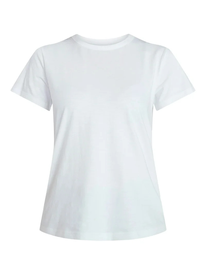 Time and Tru Women's Crewneck Slub Tee with Short Sleeves, Sizes XS-XXXL | Walmart (US)