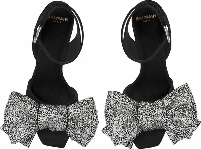 Balmain Suede Ruby Heels With Rhinestone Bows | Nordstrom | Nordstrom