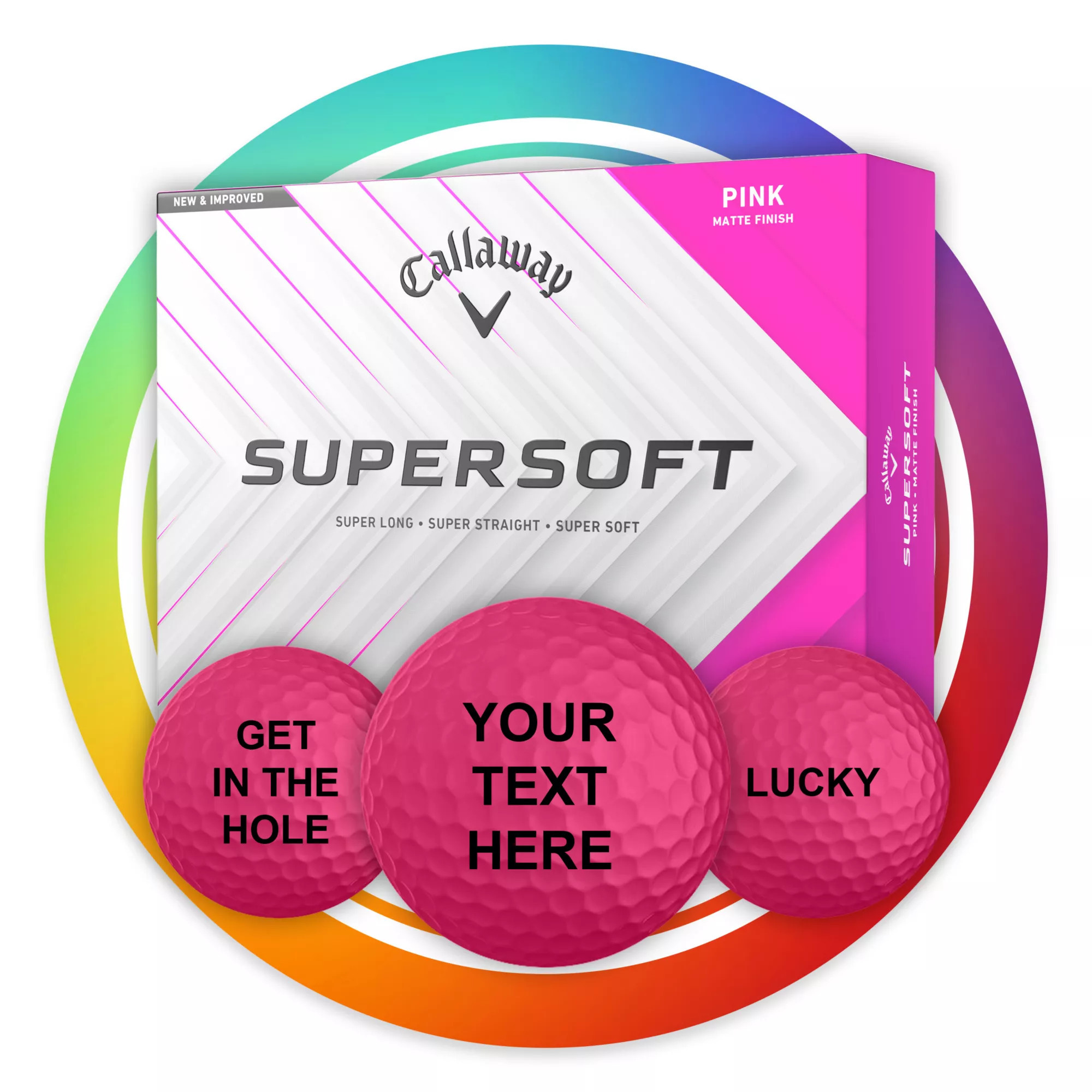 Callaway 2025 Supersoft Personalized Golf Balls, Pink | DICK'S Sporting Goods