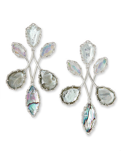 Gwenyth Silver Statement Earrings In Ivory Mix | Kendra Scott