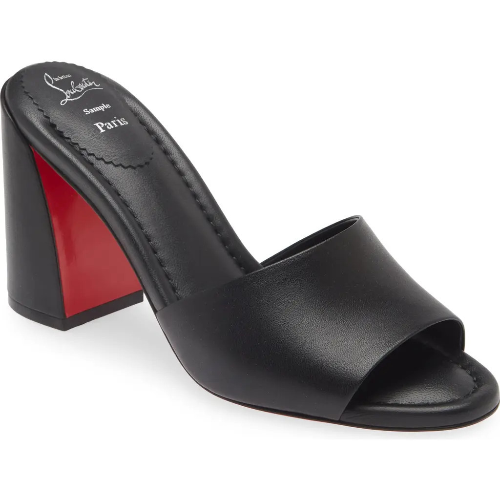 Christian Louboutin Jane Slide Sandal in B439 Black/lin Black at Nordstrom, Size 10.5Us | Nordstrom
