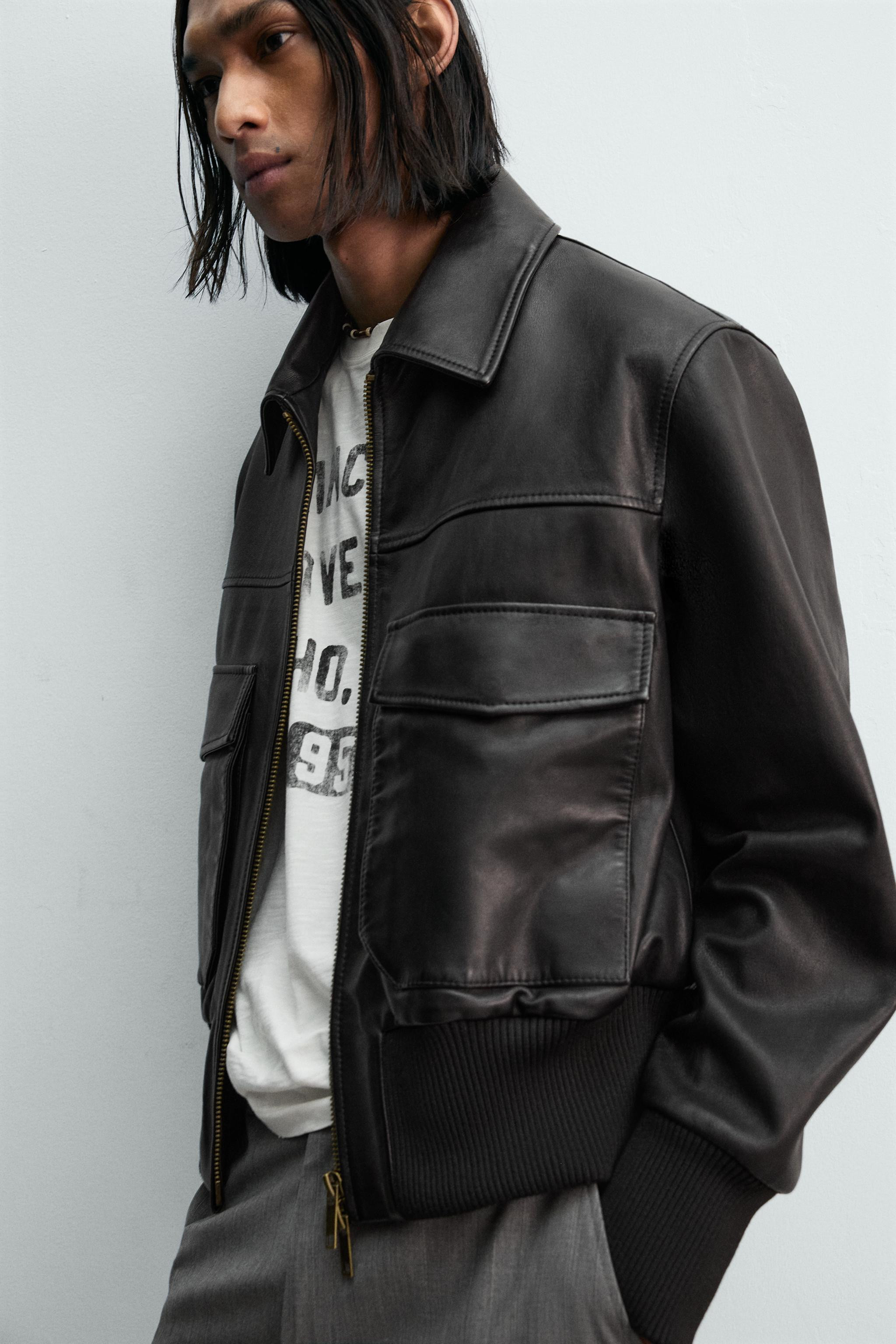 LIMITED EDITION CROPPED LEATHER JACKET | Zara US