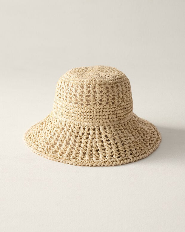Raffia Crochet Bucket Hat | Talbots