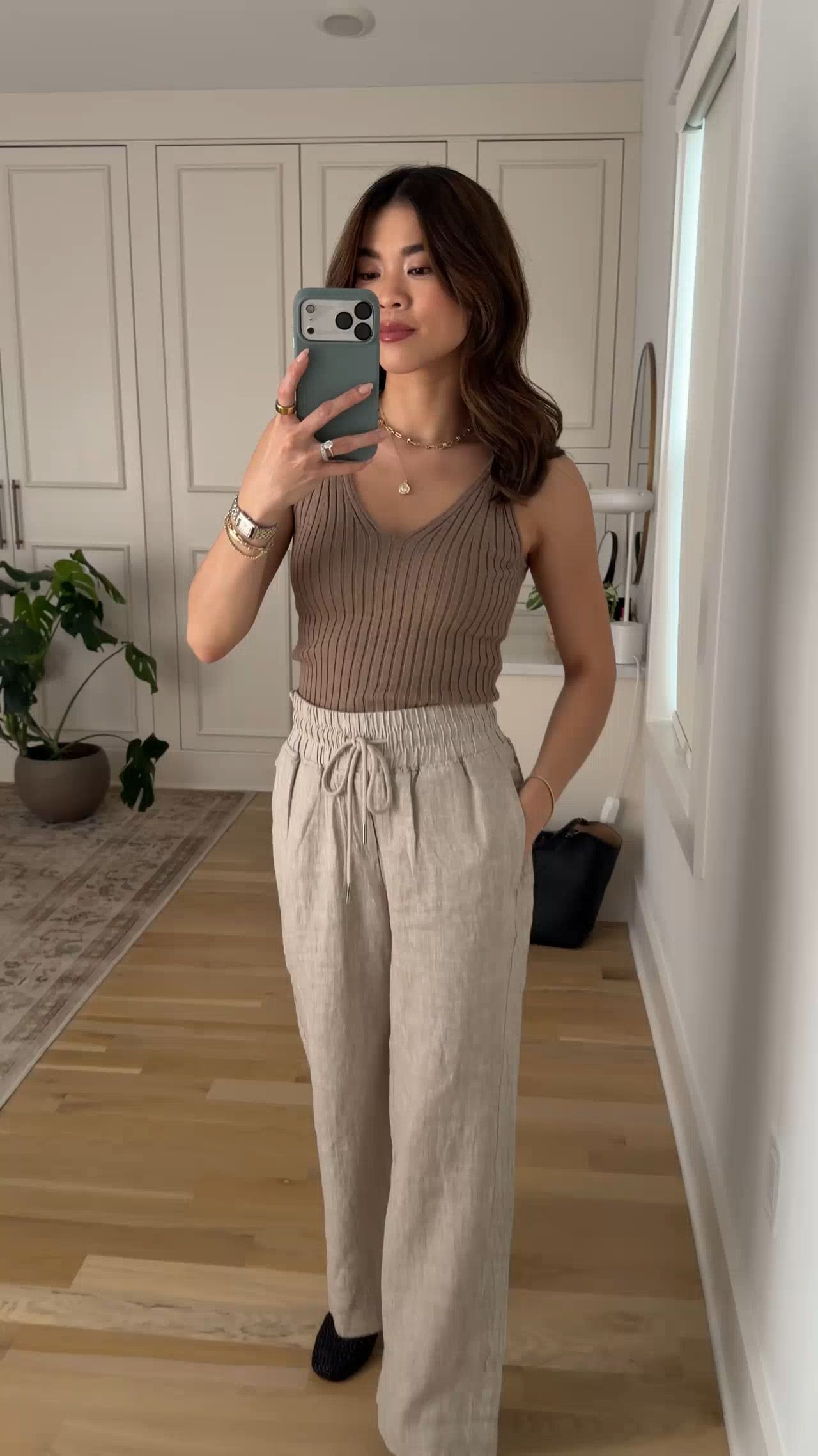 Sizing info: 
•pants size XS in 28in inseam in flax
•tank size XS
@Quince  

petite fashion, get dressed with me, outfit inspiration, ootd, nashville outfit, Nashville influencer, petite style, vacation style, casual outfits, mom style, petite pants, spring outfits, spring outfit info, spring pants, spring outfit idea, spring top, spring tank, spring shoes, linen pants, quince, quince tank

#LTKPetite #LTKootd #LTKmomlife